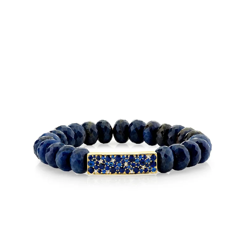 flower bangles for women -Gold & Diamond Sapphire Bar on Sapphire