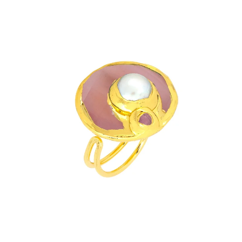 bold rings for women -Gaia Ring Pink