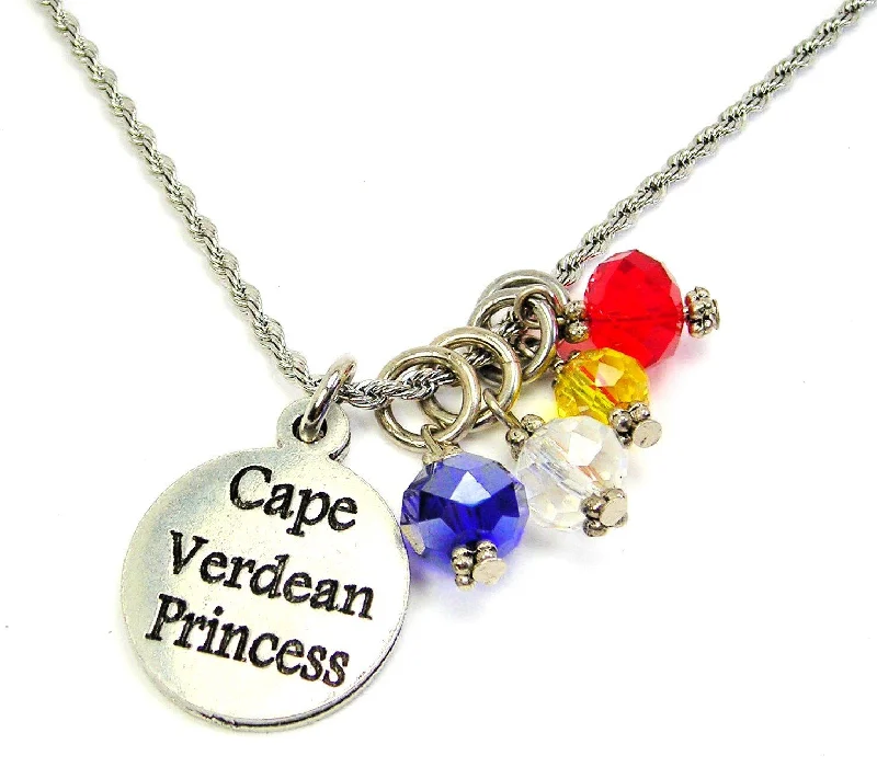 personalized necklaces for women -Cape Verdean Princess Princess Stainless Steel Rope Chain Necklace