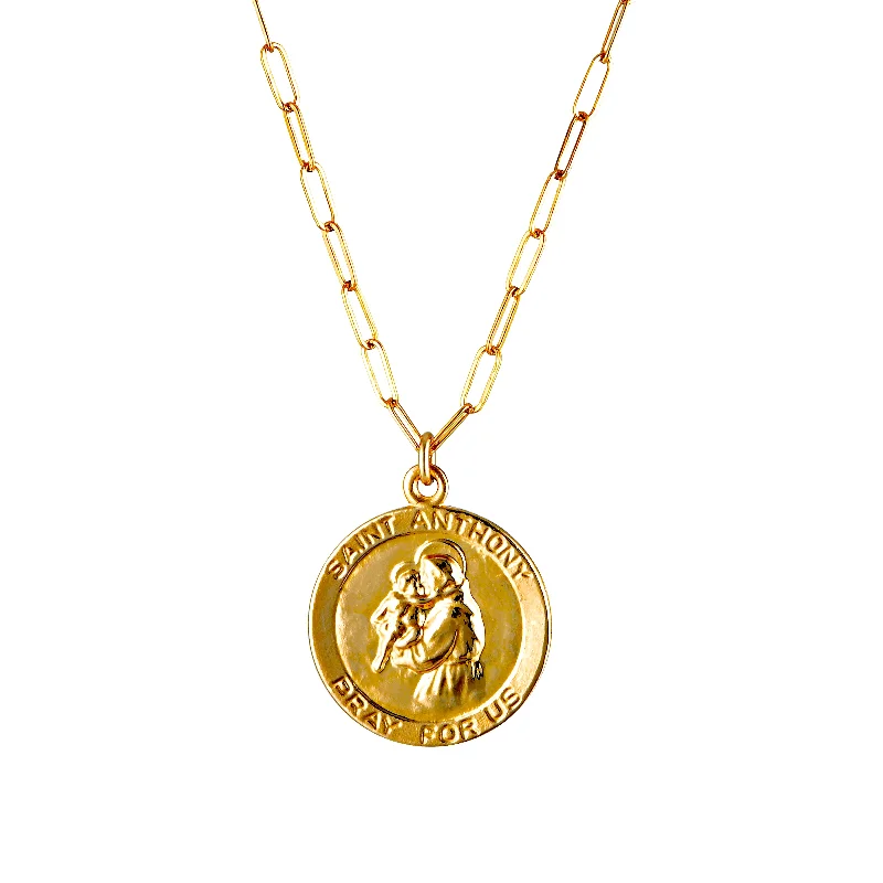 luxury gold necklaces for women -Saint Anthony Medal Necklace