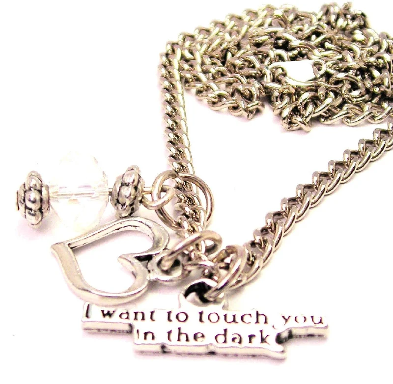 custom pendant necklaces for women -I Want To Touch You In The Dark Necklace with Small Heart