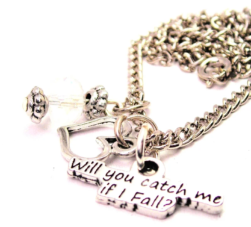 stylish necklaces for women -Will You Catch Me If I Fall Necklace with Small Heart