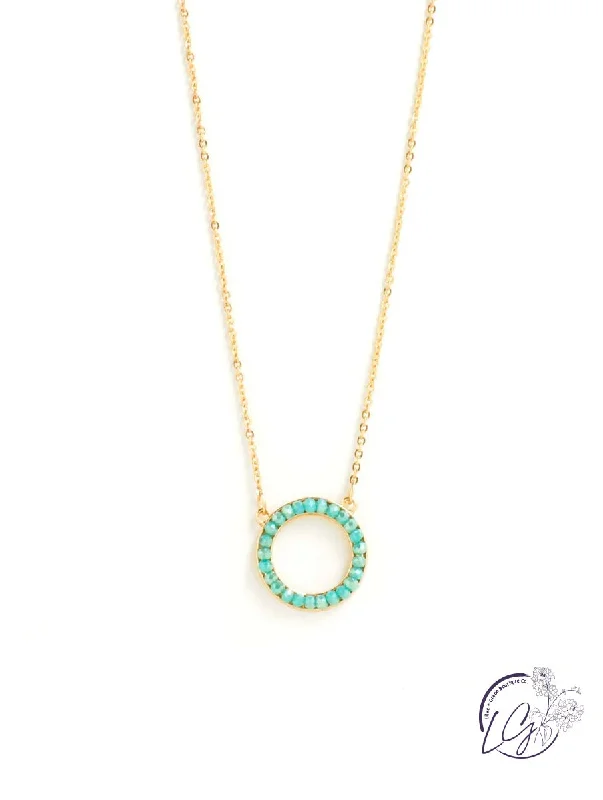 floral necklaces for women -Colorful Circle Necklace