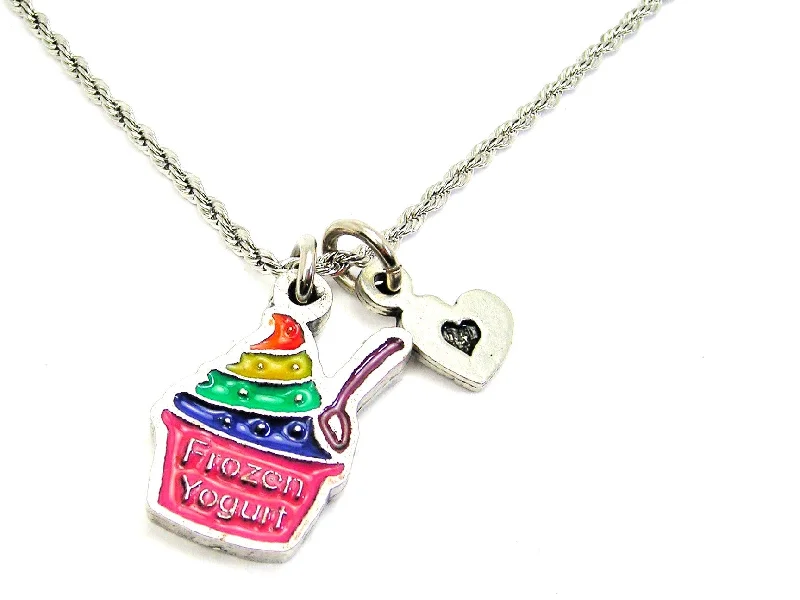 statement necklaces for women -Rainbow Colored Frozen Yogurt Necklace