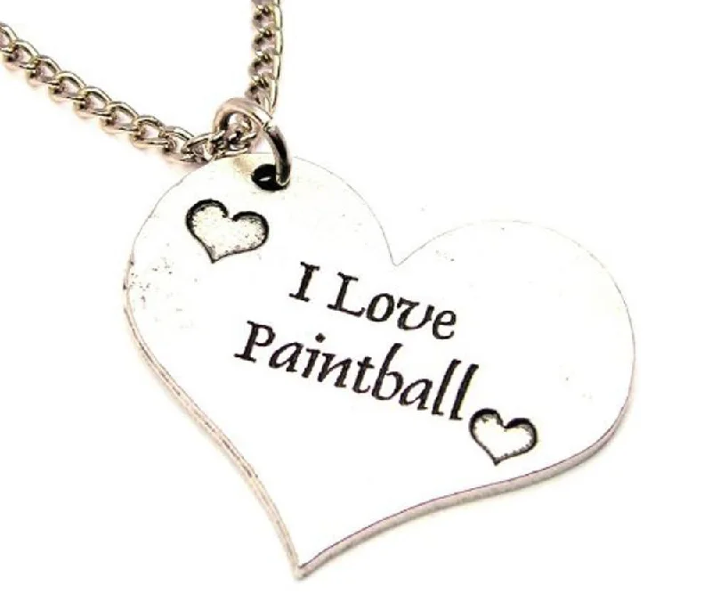 floral necklaces for women -I Love Paintball Single Charm Necklace