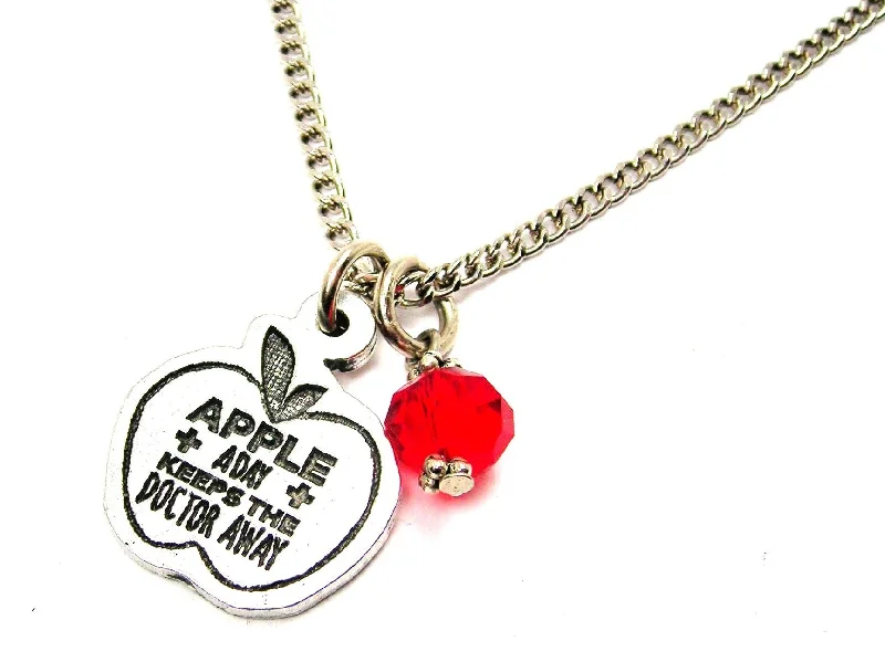 birthday gift necklaces for women -Apple A Day Keeps The Doctor Away Necklace