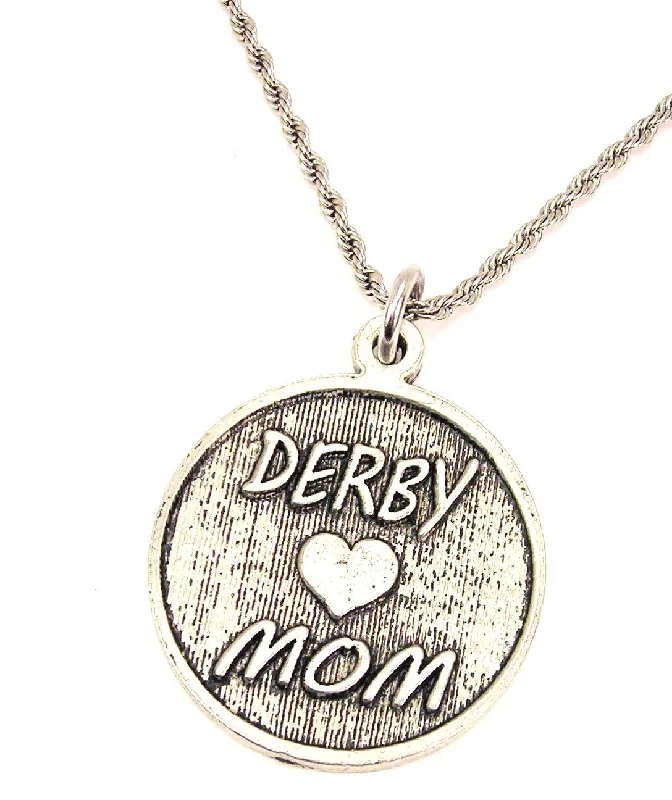 thick chain necklaces for women -Derby Mom Single Charm Necklace