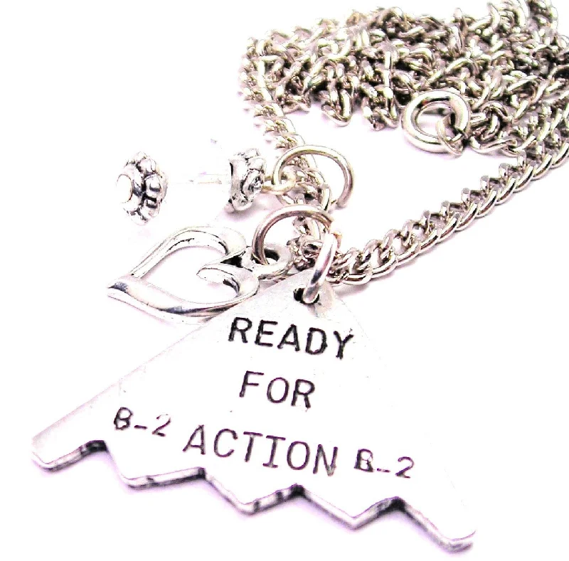 choker necklaces for women -B-2 Ready For Action Necklace with Small Heart