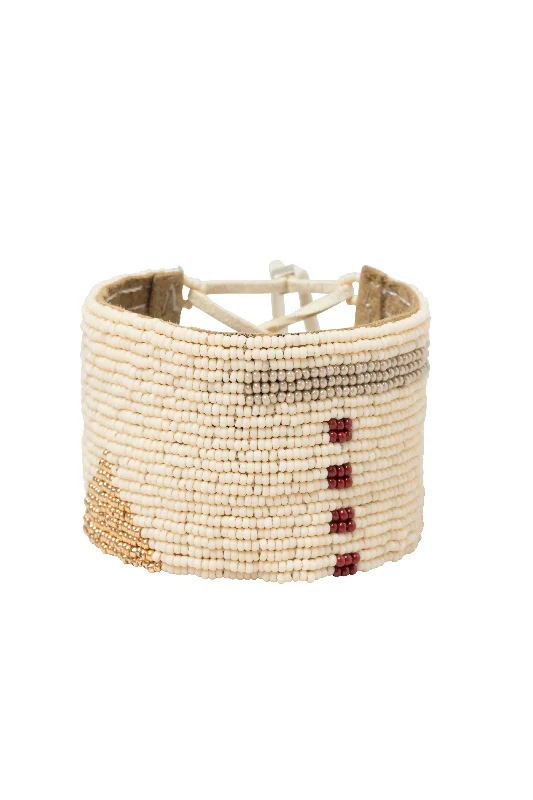 elegant tennis bangles -Wide Pembetatu Leather Cuff