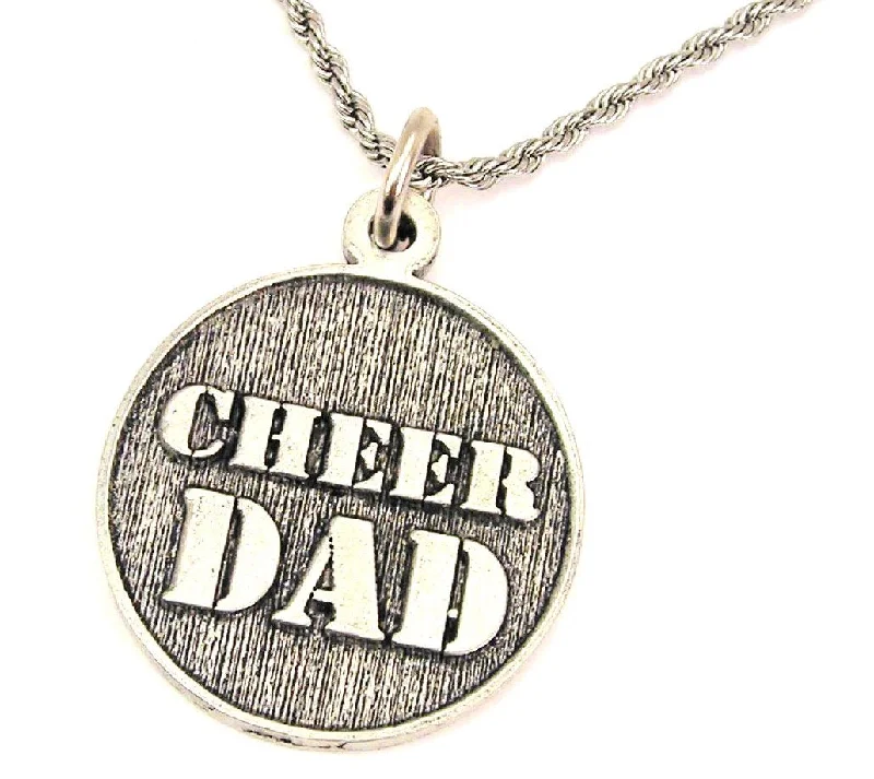 trendy long necklaces for women -Cheer Dad Single Charm Necklace