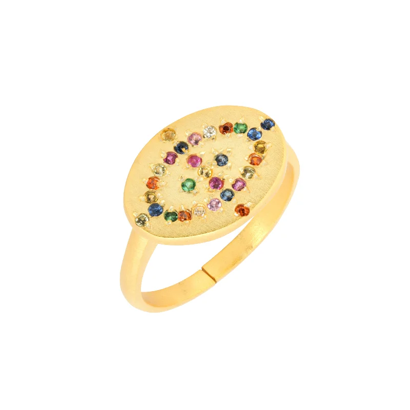 thick gold rings for women -Demi Ring Multi