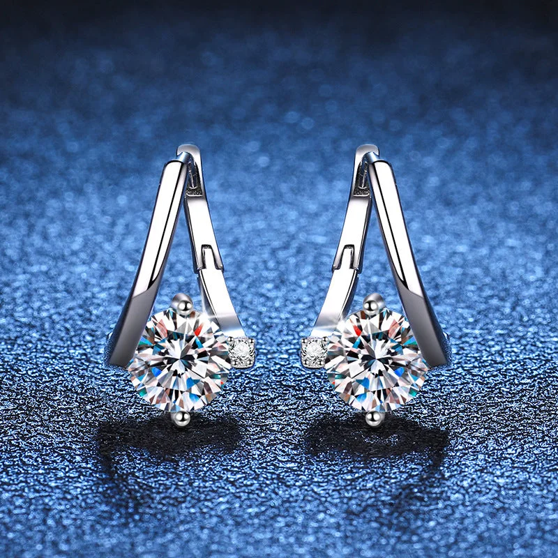 wedding earrings for women -Luxury Moissanite Women Earrings In Sterling Silver