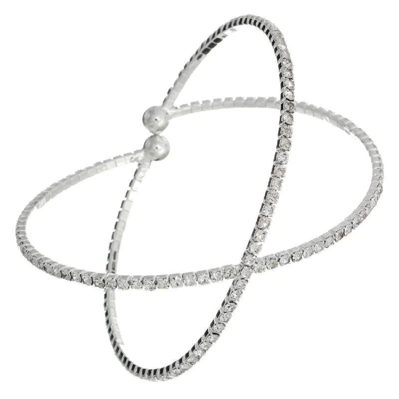 anniversary bracelets for women -X Crystal Cuff