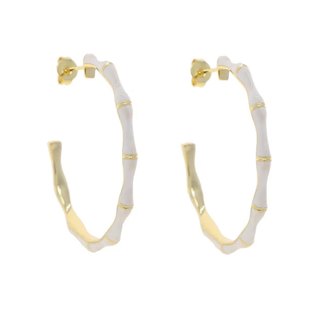 diamond drop earrings for women -Earrings Other Cmb New SUMMER Colorful Women Jewelry 1.5 inch Bamboo Circle Hoop Enamel