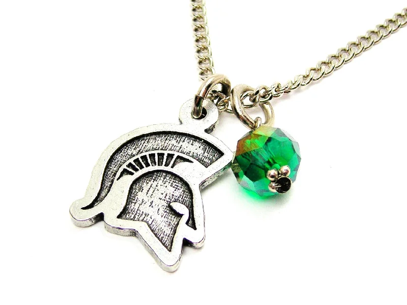 diamond necklaces for women -Spartans Mascot Silhouette Necklace with Crystal Accent