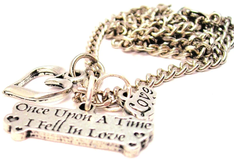 stylish necklaces for women -Once Upon A Time I Fell In Love Little Love Necklace