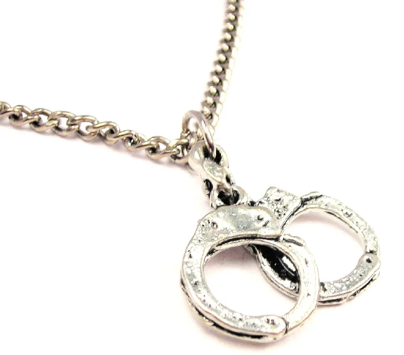 pendant necklaces for women -Large Handcuffs Single Charm Necklace