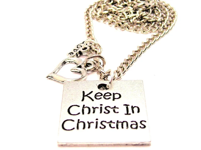 choker necklaces for women -Keep Christ In Christmas Square Little Love Necklace