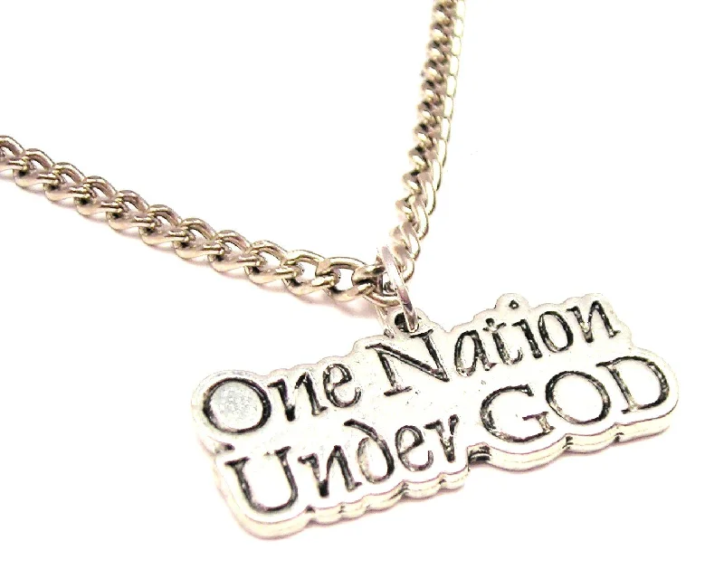 vintage bridal necklaces for women -One Nation Under God Single Charm Necklace