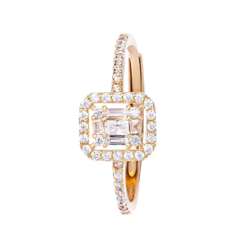 large statement rings -Gleaming Baguette Ring