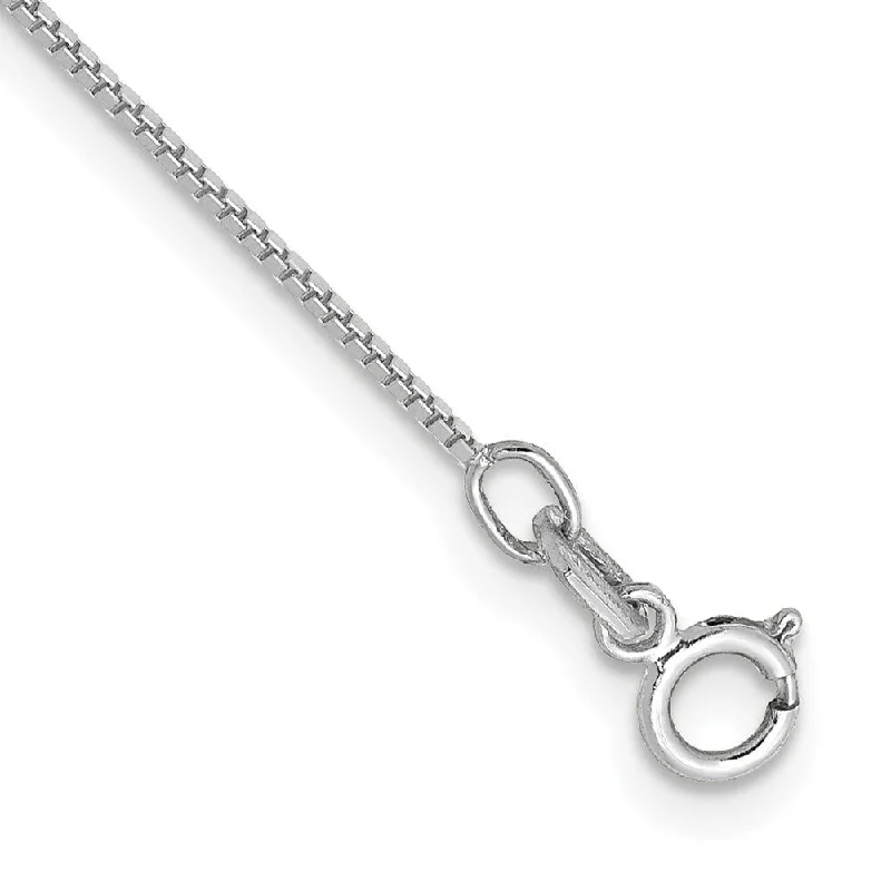 multi-stone rings for women -14k White Gold 0.7mm Box with Spring Ring Clasp Chain Anklet, 10"