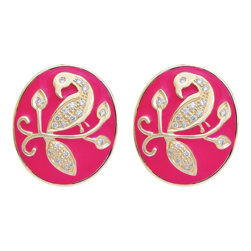 pearl earrings for women -Earrings- Diamond (Enamel)