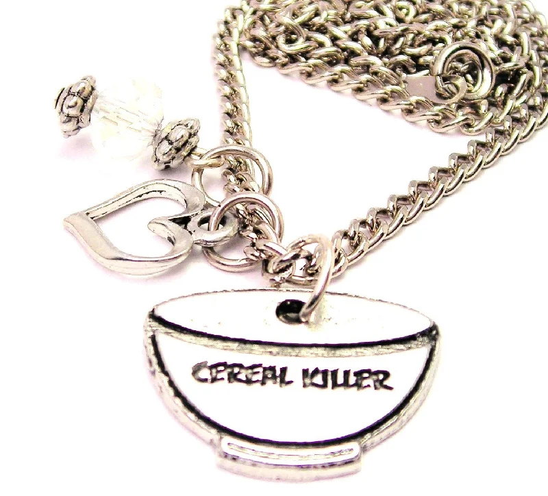 adjustable necklaces for women -Cereal Killer Necklace with Small Heart