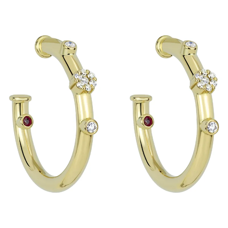 diamond drop earrings for women -Earrings - Ruby And Diamond