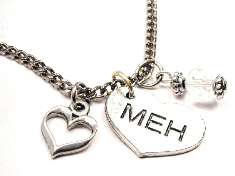 elegant chain necklaces for women -Meh Heart Necklace with Small Heart