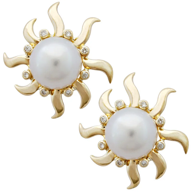 elegant earrings for women -Earrings- Pearl And Diamond