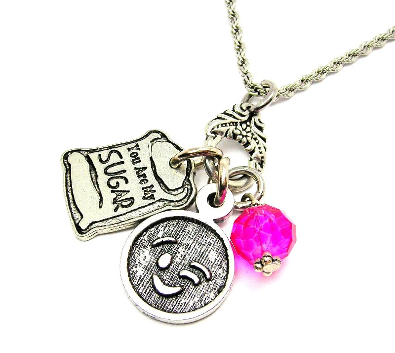 boho necklaces for women -You Are My Sugar Catalog Necklace - Hot Pink