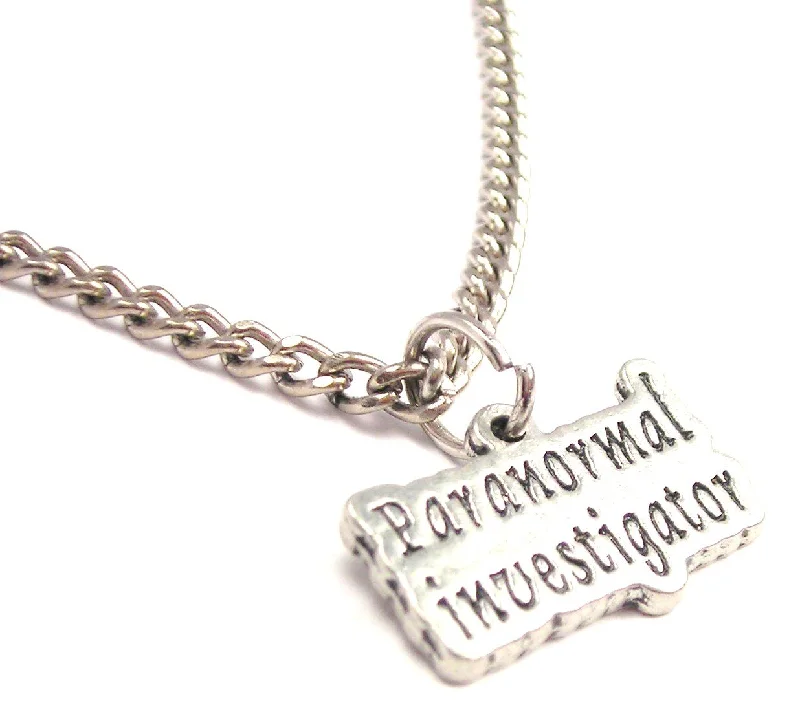 trendy long necklaces for women -Paranormal Investigator Single Charm Necklace