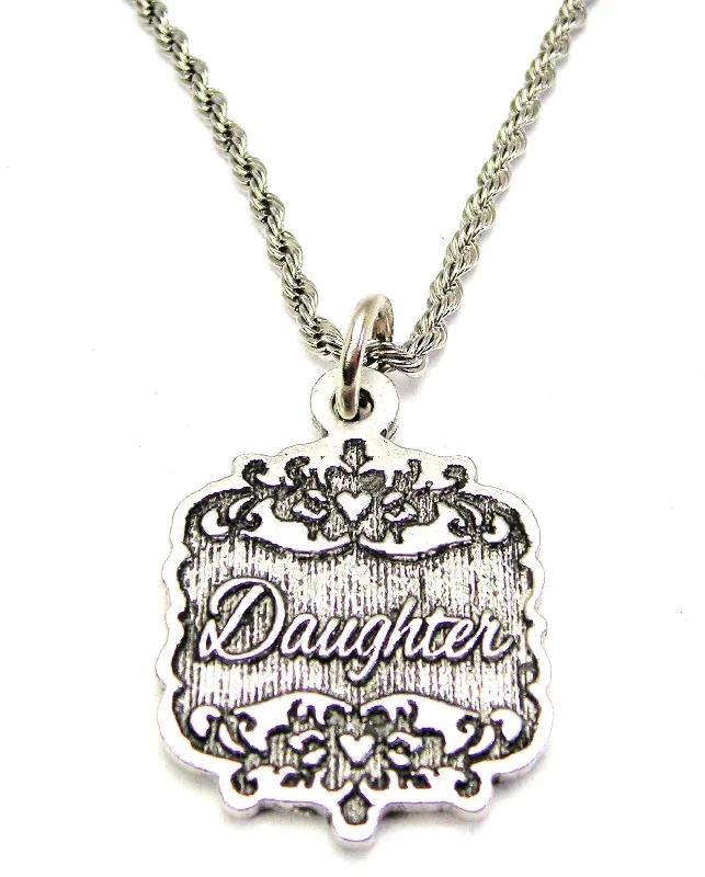 bridal choker necklaces -Daughter Victorian Scroll Single Charm Necklace