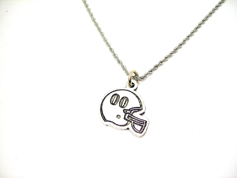 custom name necklaces for women -Football Helmet Choose Your Number - 20" Stainless Steel Rope Necklace