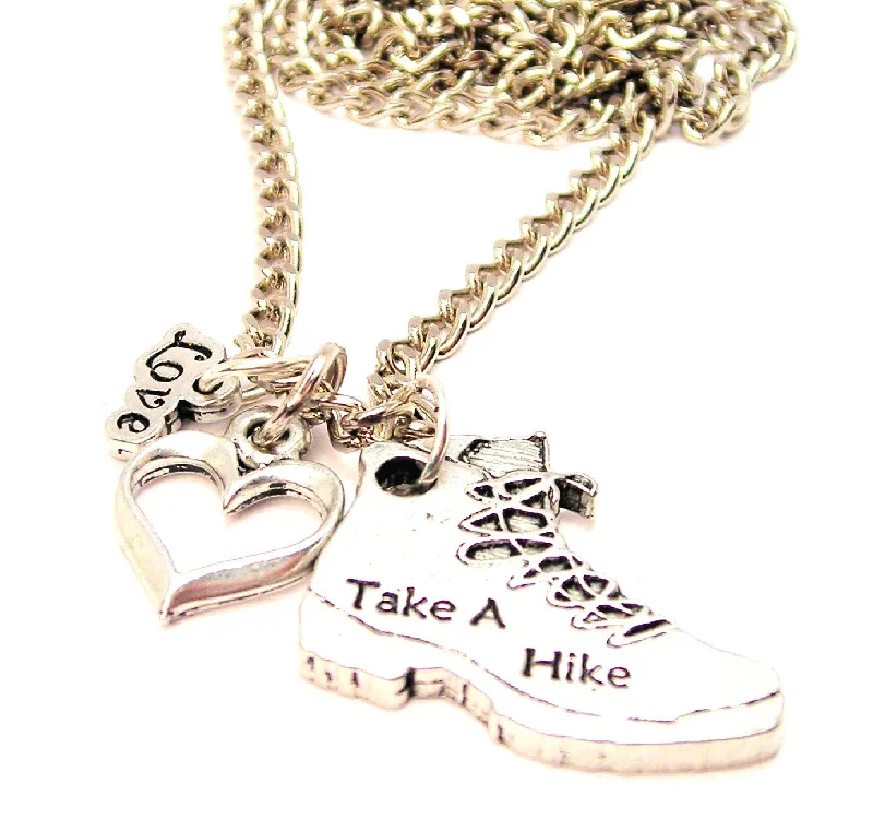 bohemian necklaces for women -Take A Hike Boot Little Love Necklace