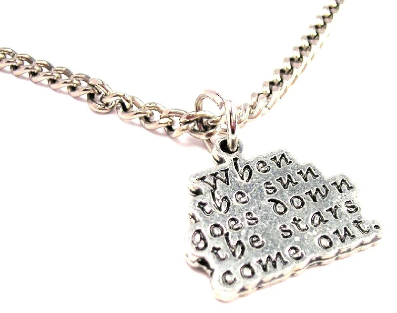 sterling silver necklaces for women -When The Sun Goes Down The Stars Come Out Single Charm Necklace