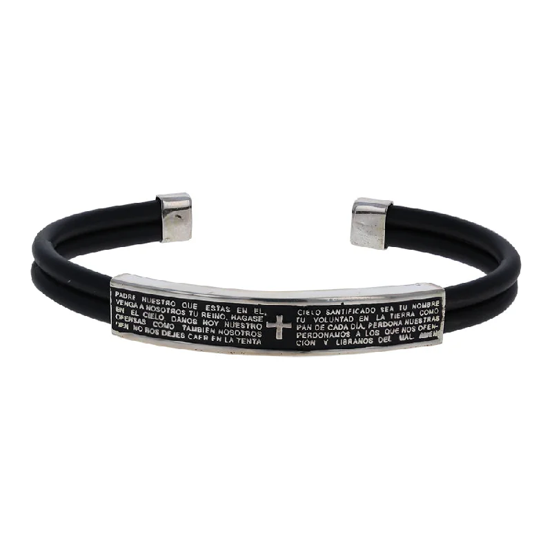 trendy bracelets for women -Leather Spanish Prayer Cuff