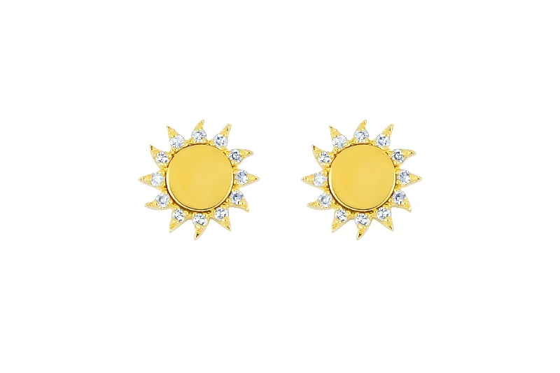 bridal earrings for women -You Are My Sunshine Diamond Stud Earring