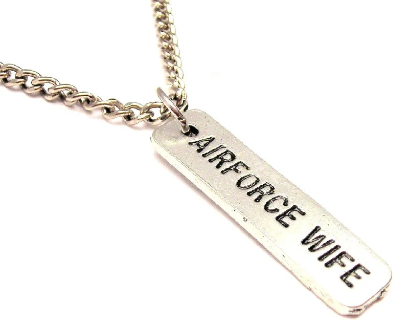 simple necklaces for women -Air Force Wife Single Charm Necklace