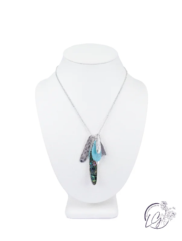 jewelry sets with necklaces -Blue Stone Drop Necklace