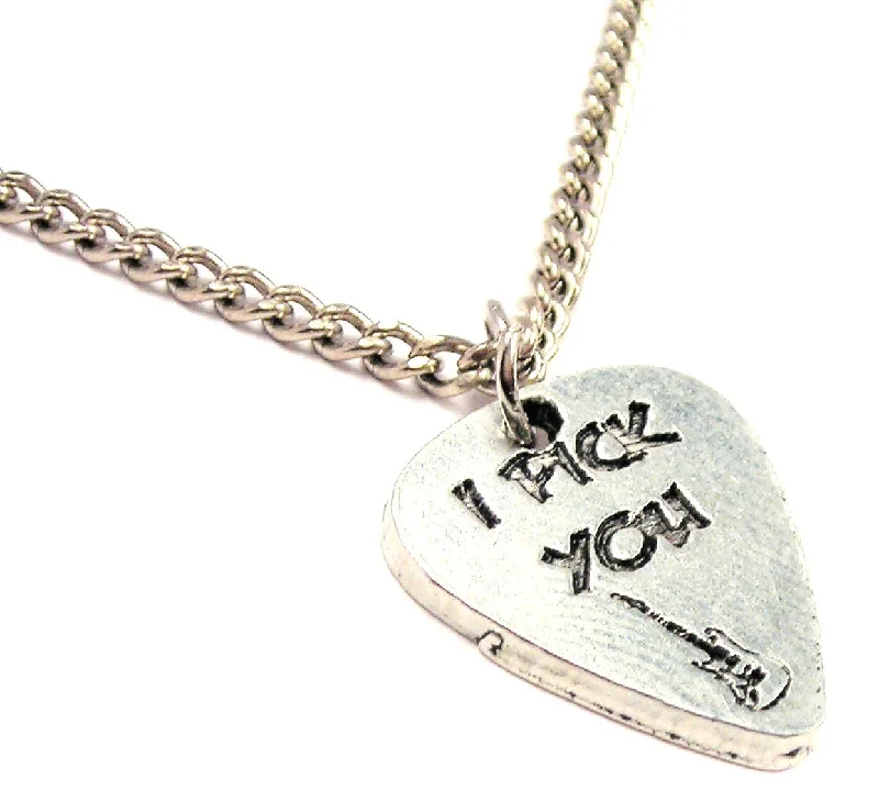 birthstone necklaces for women -I Pick You Guitar Pic Single Charm Necklace