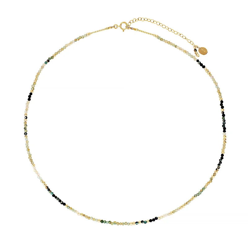 gemstone layered necklaces -Madison Choker Necklace ~ Grandidierite