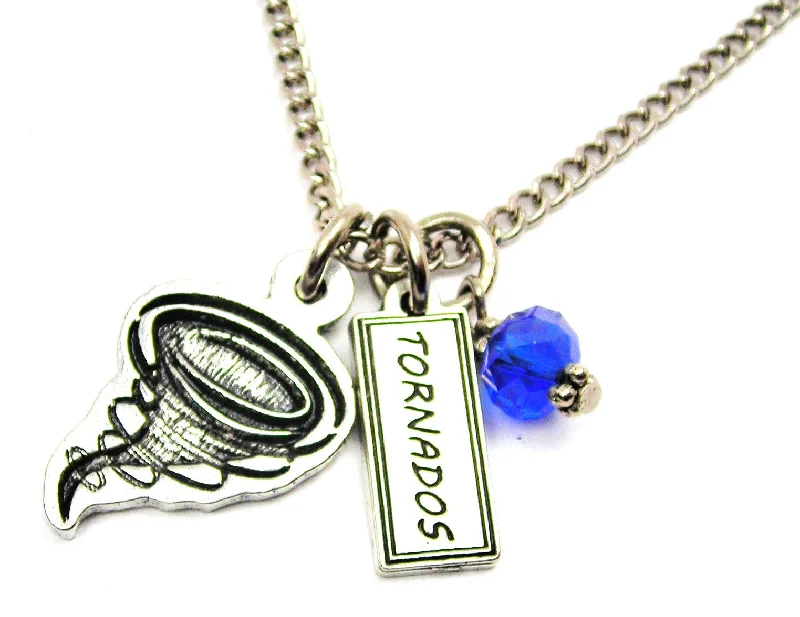 birthstone pendant necklaces -Tornado With Tornados Tab Necklace