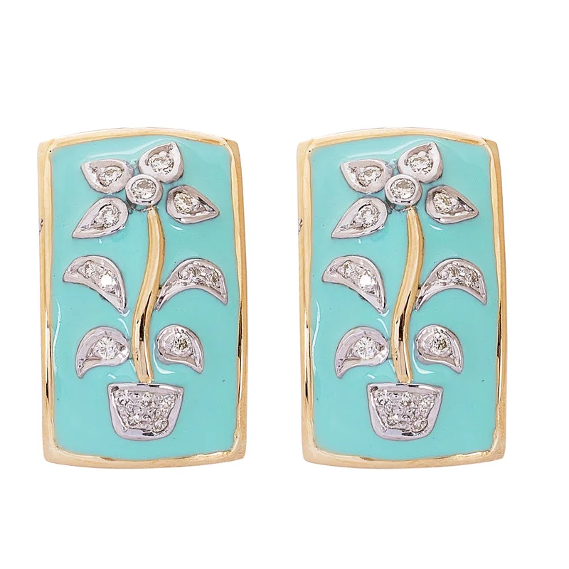 diamond earrings for women -Earrings- Diamond (Enamel)