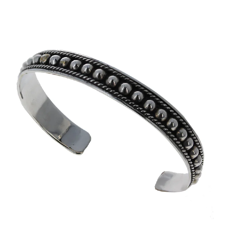 sterling silver cuff bangles -Braided Cuff with Milgrain