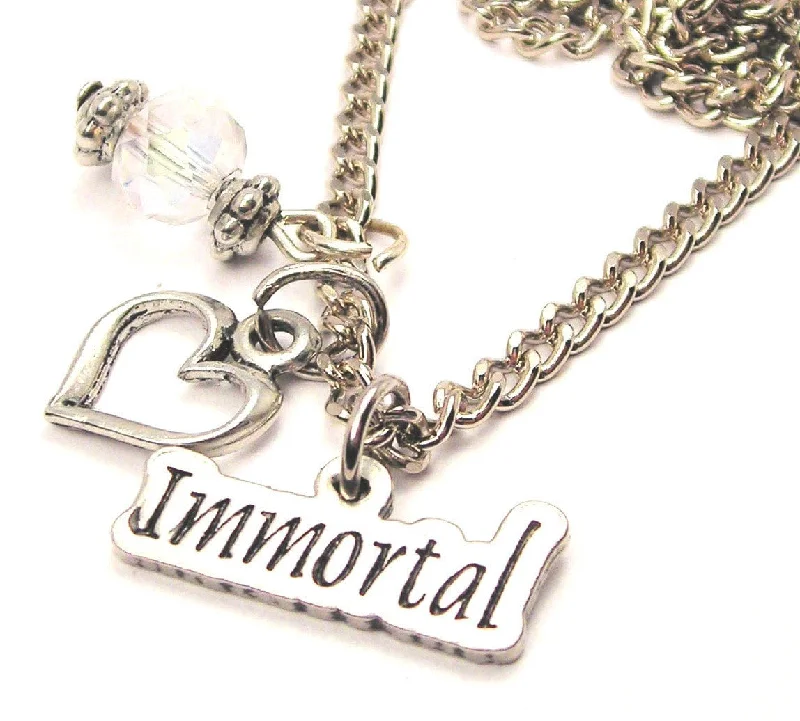 handmade necklaces for women -Immortal Stylized Necklace with Small Heart