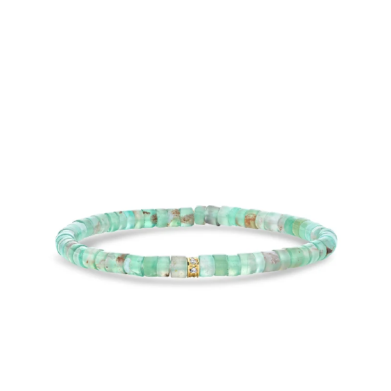 eco-friendly bracelets for women -Gold & Diamond Rondelle on Aquaprase Heishi