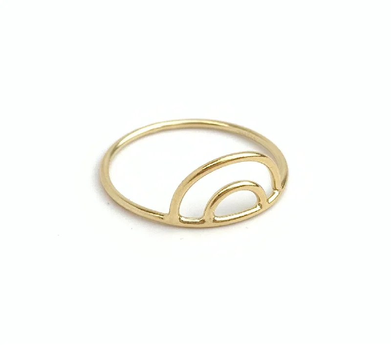 fashion rings for women -6.2mm Double Arch Ring (1mm Wire)