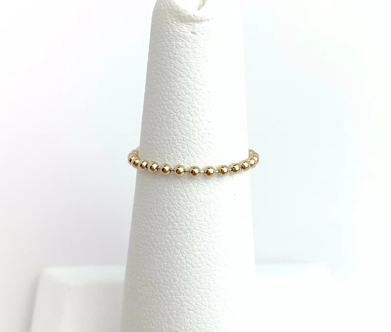 rose gold rings for women -14k Gold Filled Bead Chain Ring