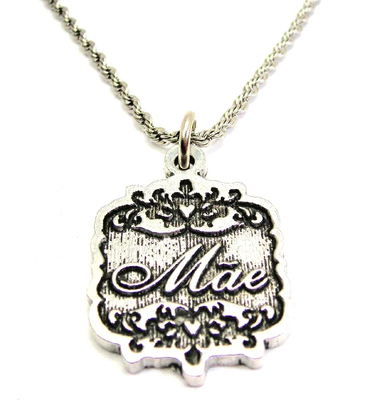 elegant pearl necklaces for women -Mae Victorian Scroll Single Charm Necklace